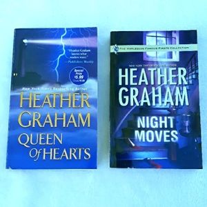 2 Heather Graham paperback books, Queen of Hearts and Night Moves 1985